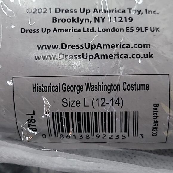 George Washington Halloween Costume Kid's Size L(12-14) - Picture 7 of 8